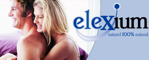 Erection & performance sexuelle - photo couple & logo Erexium